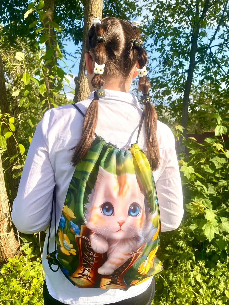 Мешок для обуви котик осень