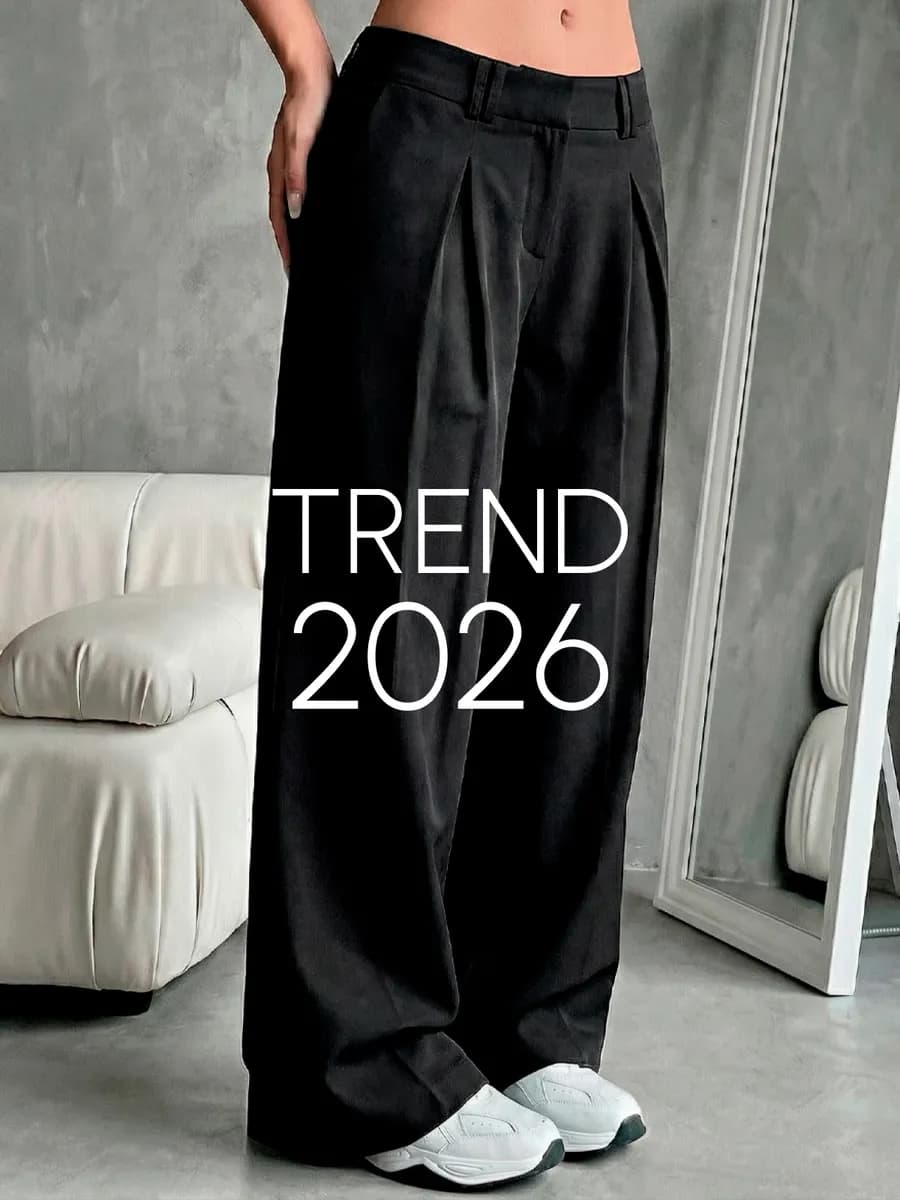 Брюки черные палаццо однотонные - фото 1