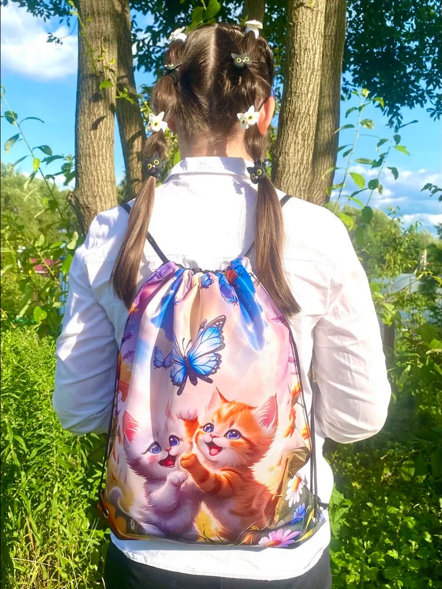 Мешок для обуви котики