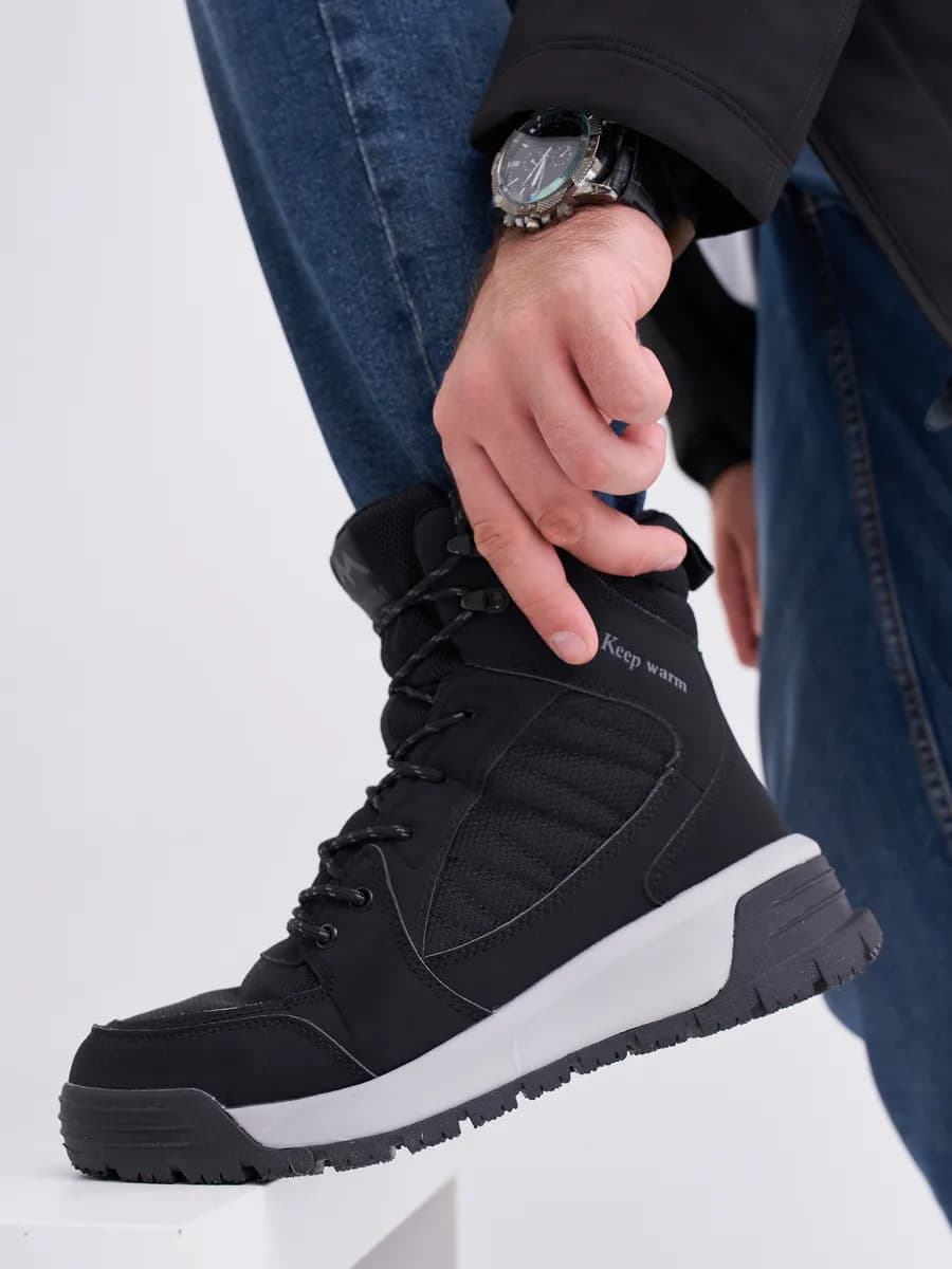 Зимние ботинки кроссовки с мехом теплые - фото 1