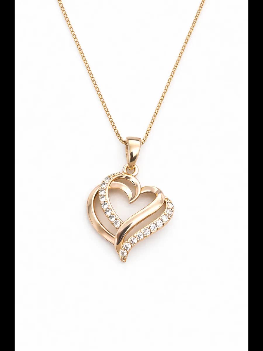 Подвеска сердечко бижутерный под золото