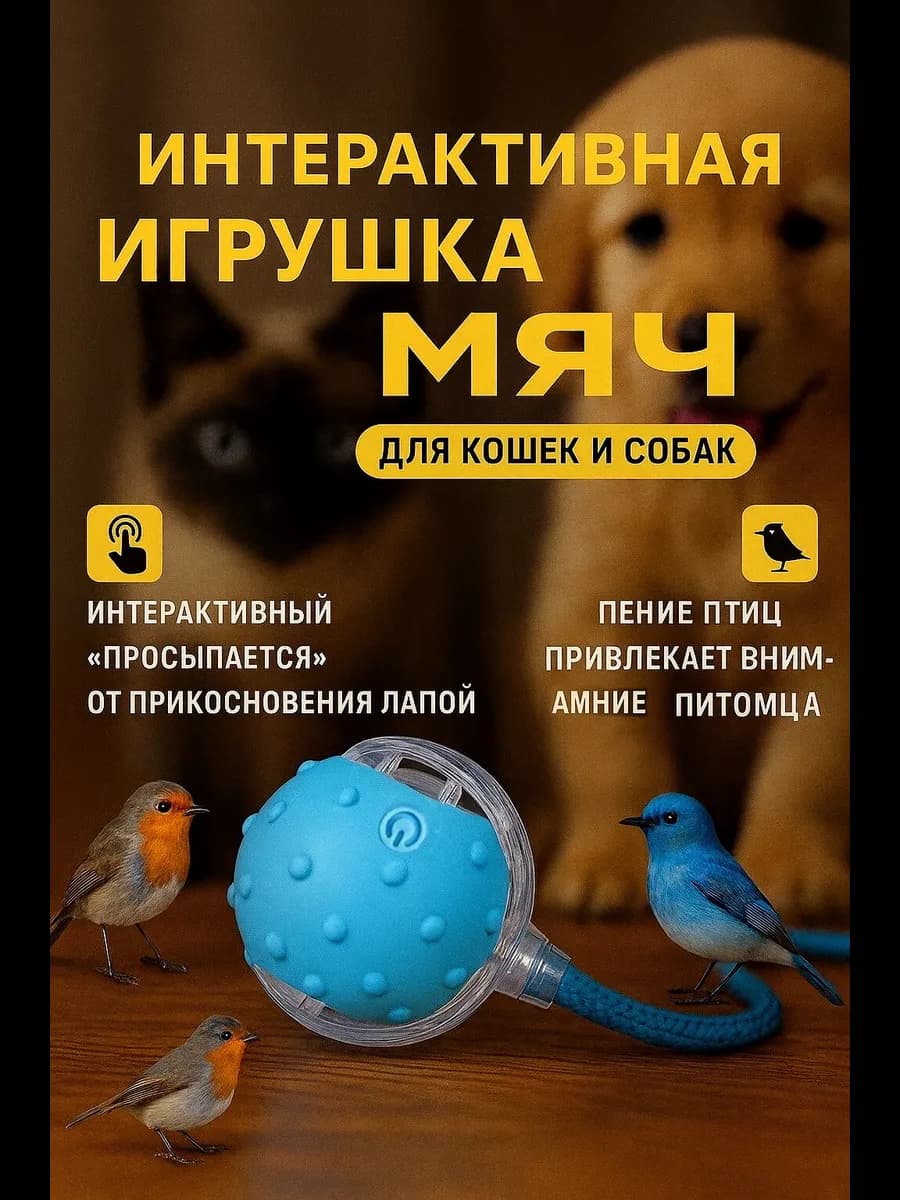 Интерактивная игрушка шар для кошек и собак