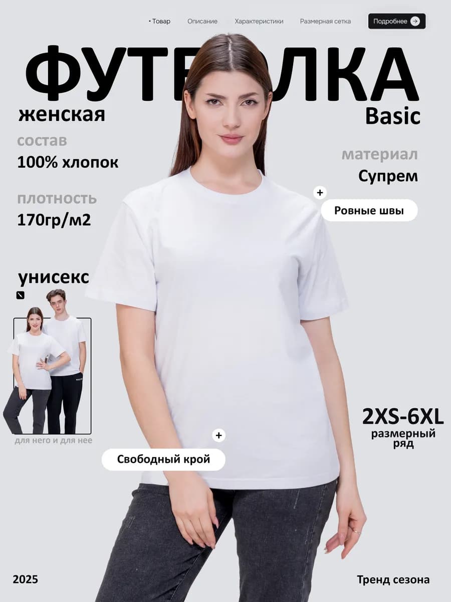 Футболка базовая белая