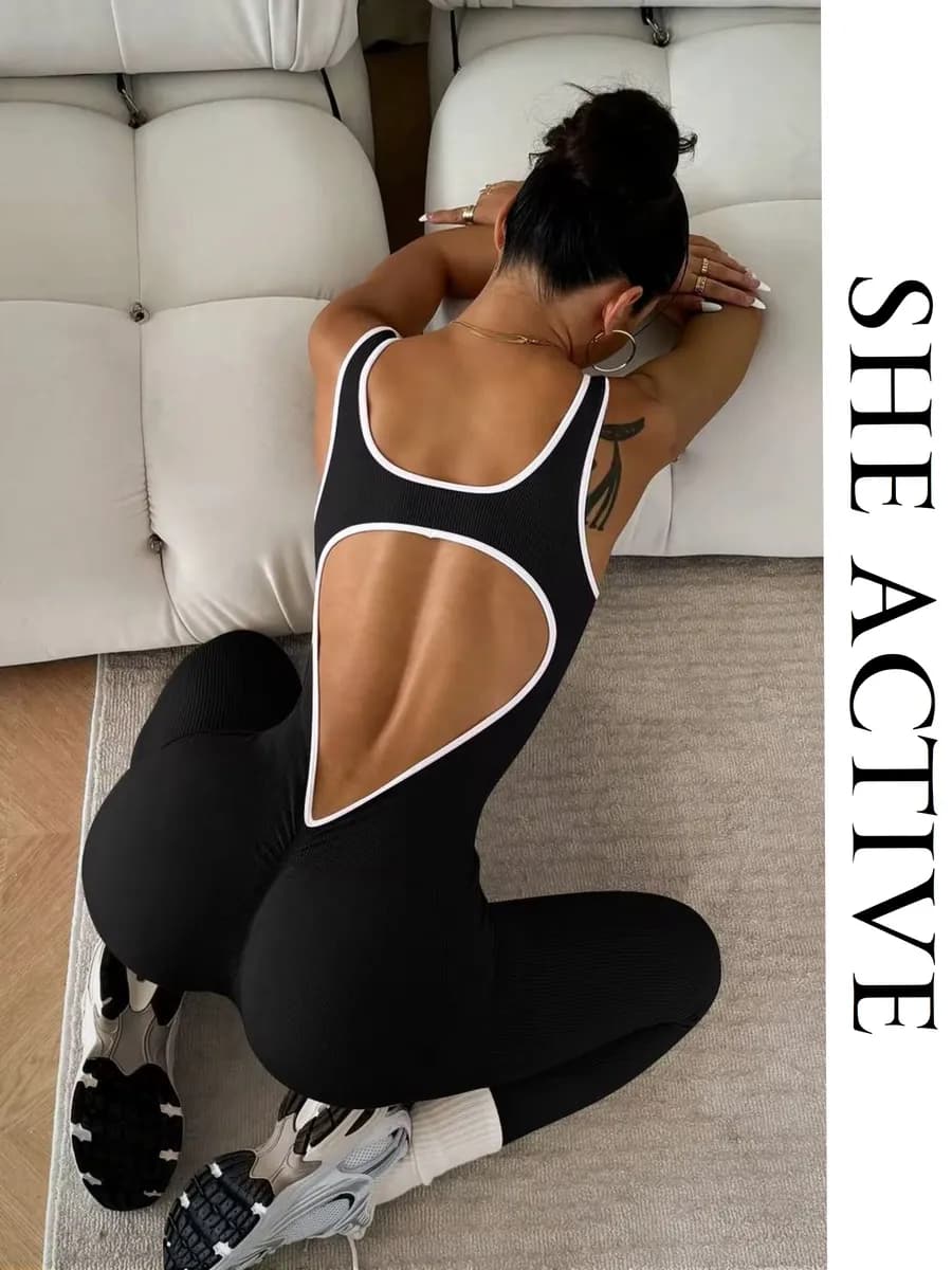 Комбинезон спортивный в рубчик пушап