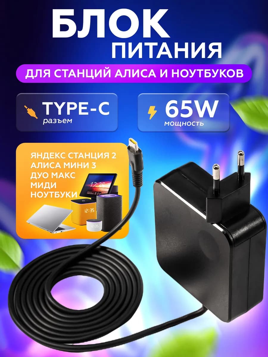 Зарядка для Алисы Type-C 65W