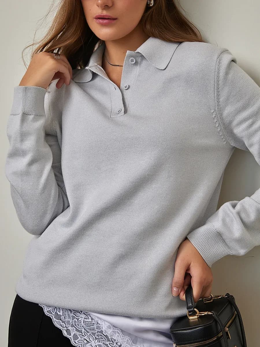 Джемпер поло женский базовый