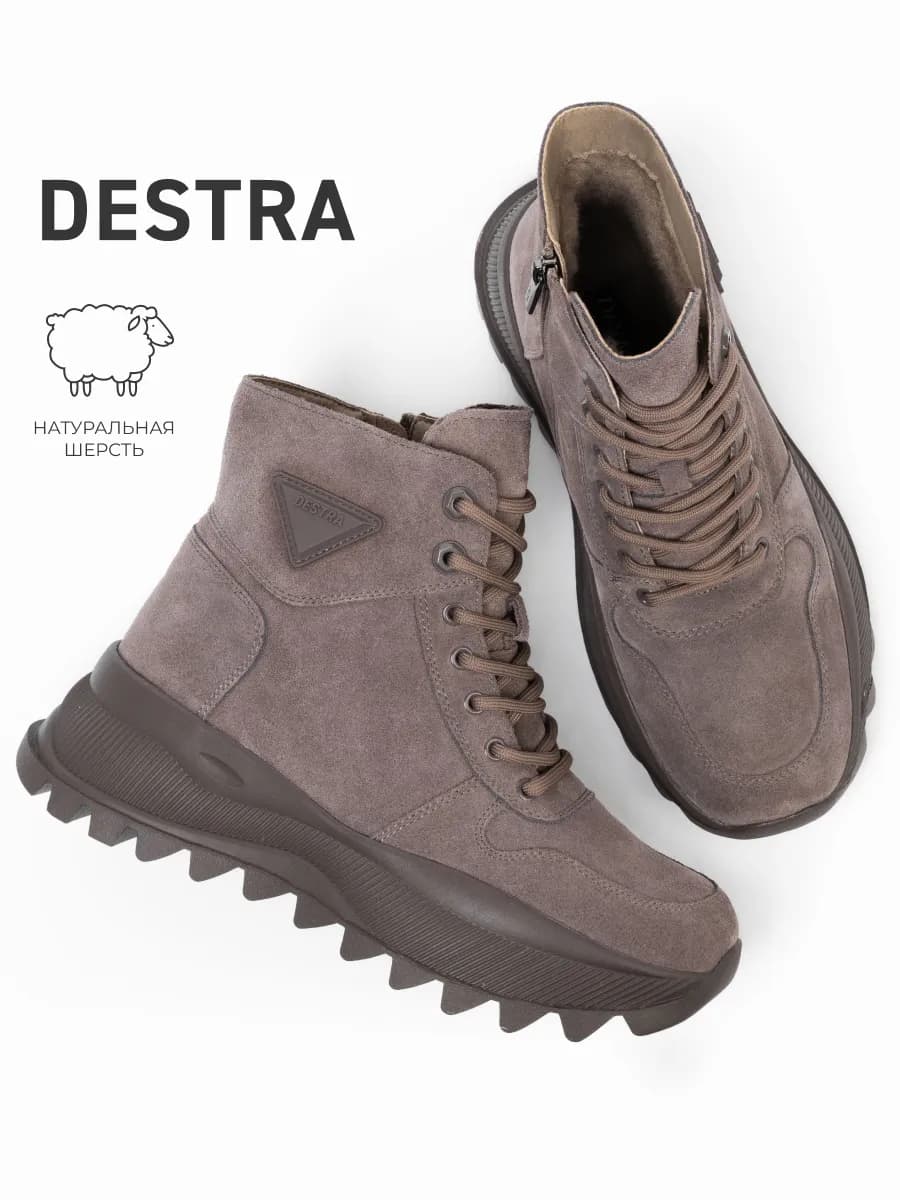 Зимние ботинки женские замшевые