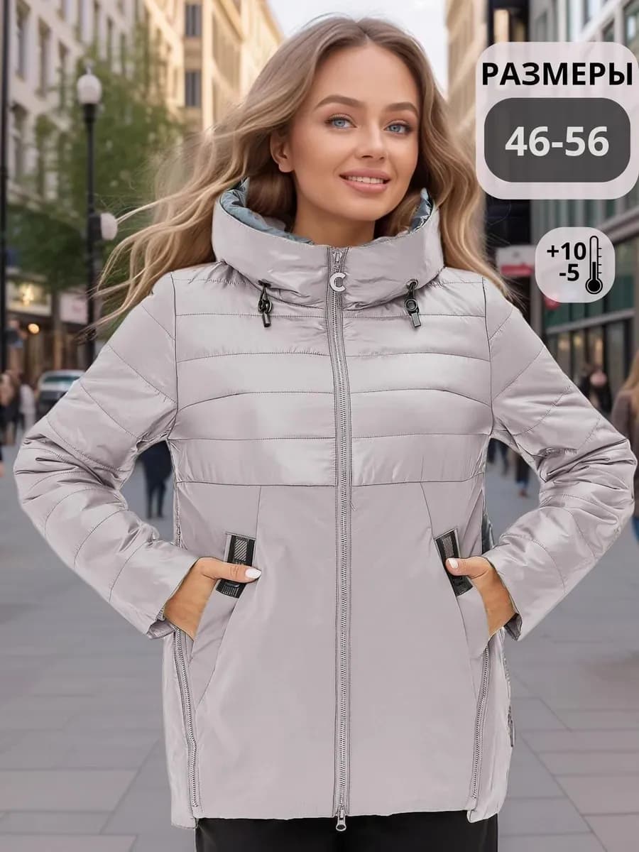 Куртка весенняя с капюшоном больших размеров