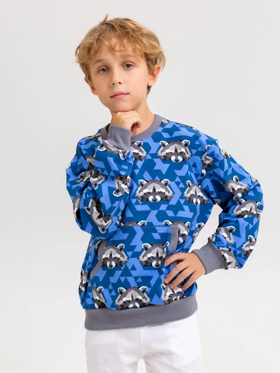 Свитшот оверсайз детская кофта без начеса хлопковый - фото 1