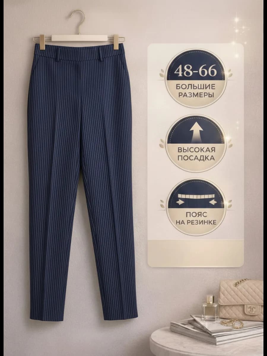 Брюки трикотажные классические больших размеров