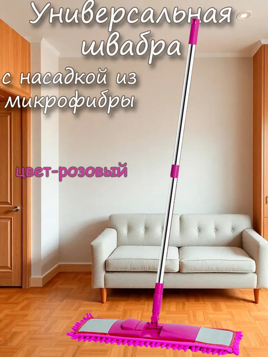 Швабра для пола с насадкой из микрофибры