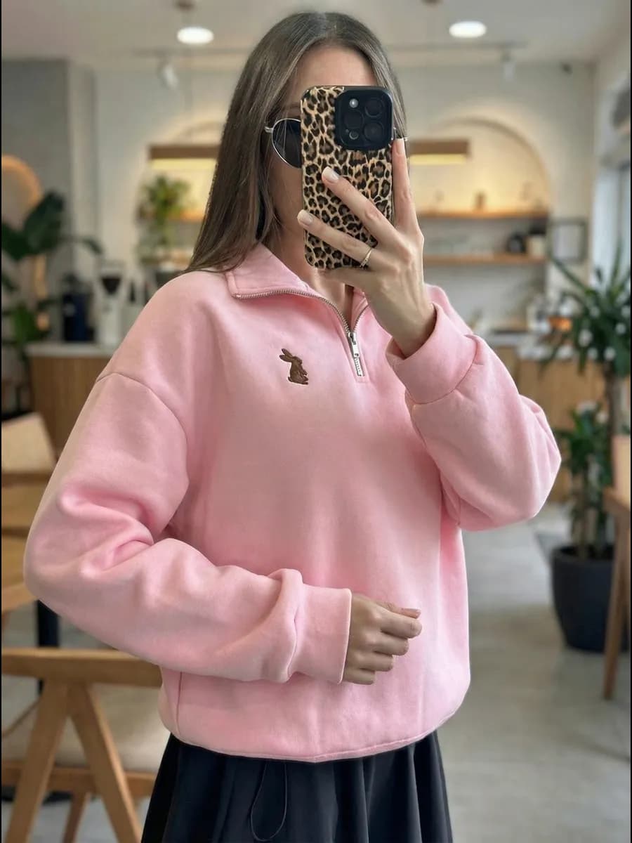 Свитшот на молнии y2k полузамок