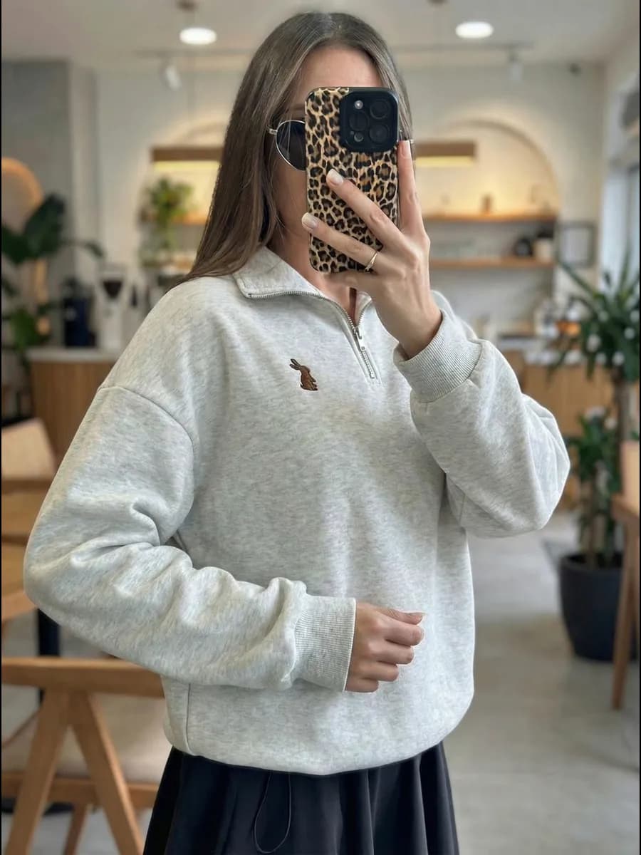 Свитшот на молнии y2k полузамок