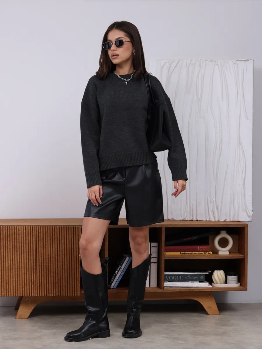 Свитер женский оверсайз теплый