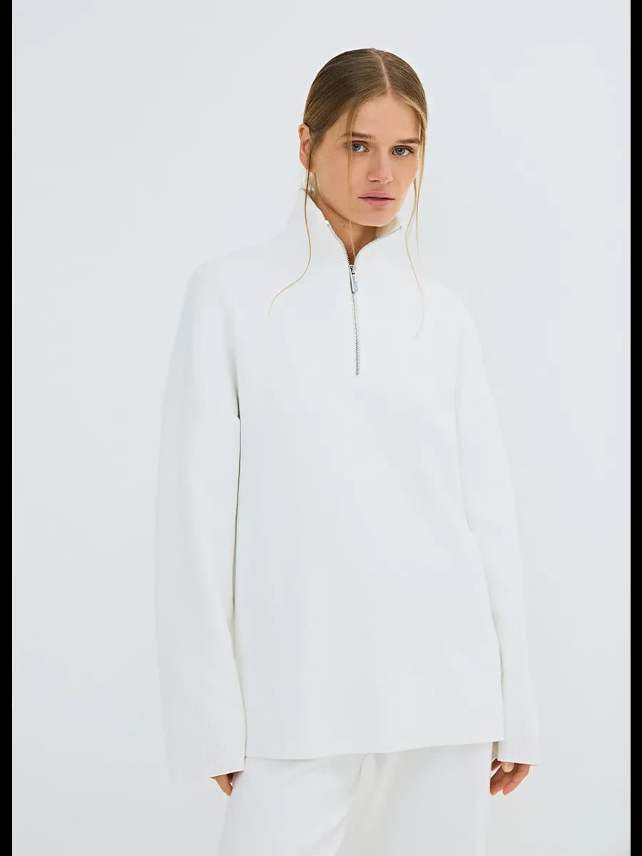 Джемпер вязаный с воротником на молнии