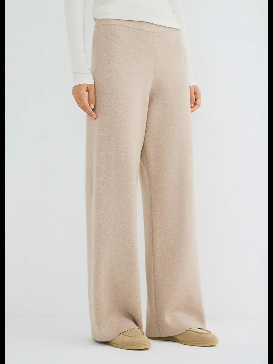 Вязаные широкие брюки