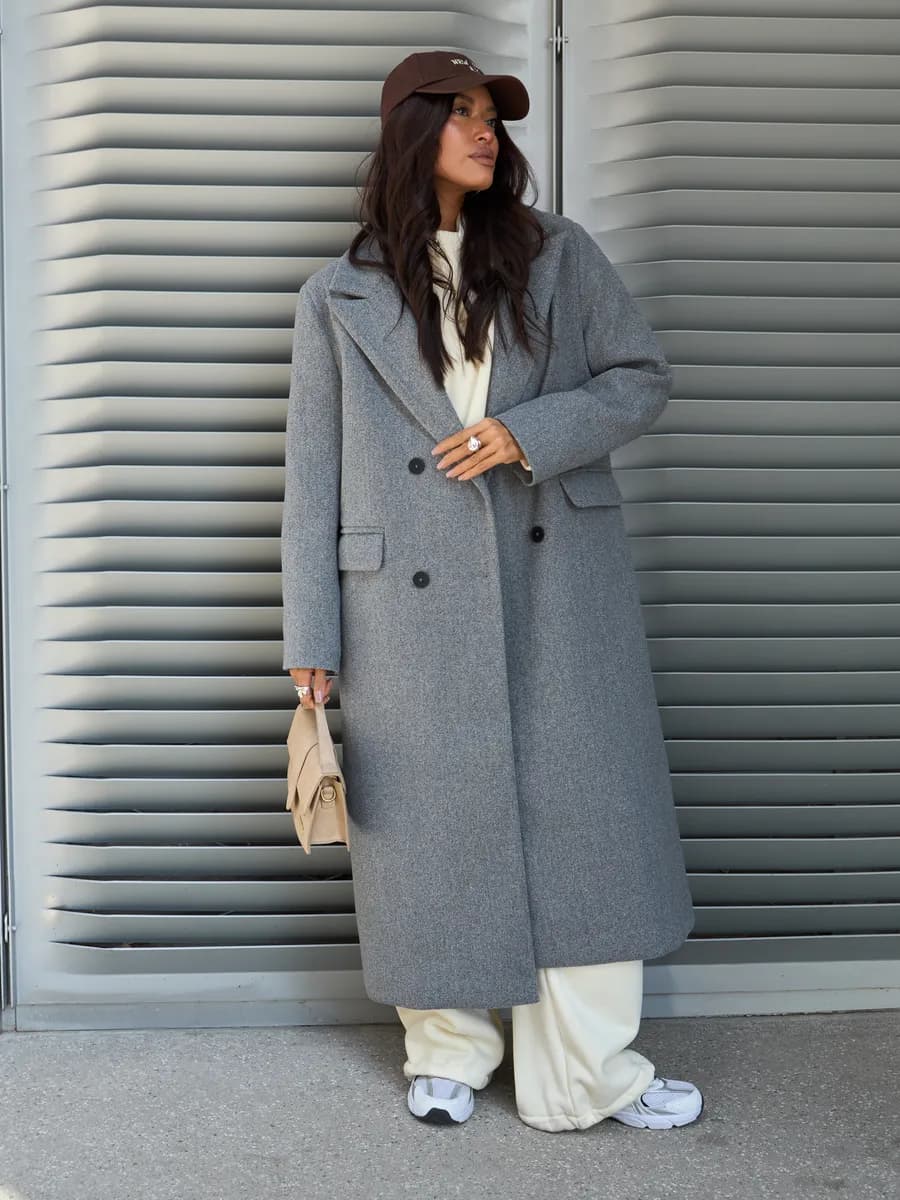 Пальто демисезонное драповое длинное