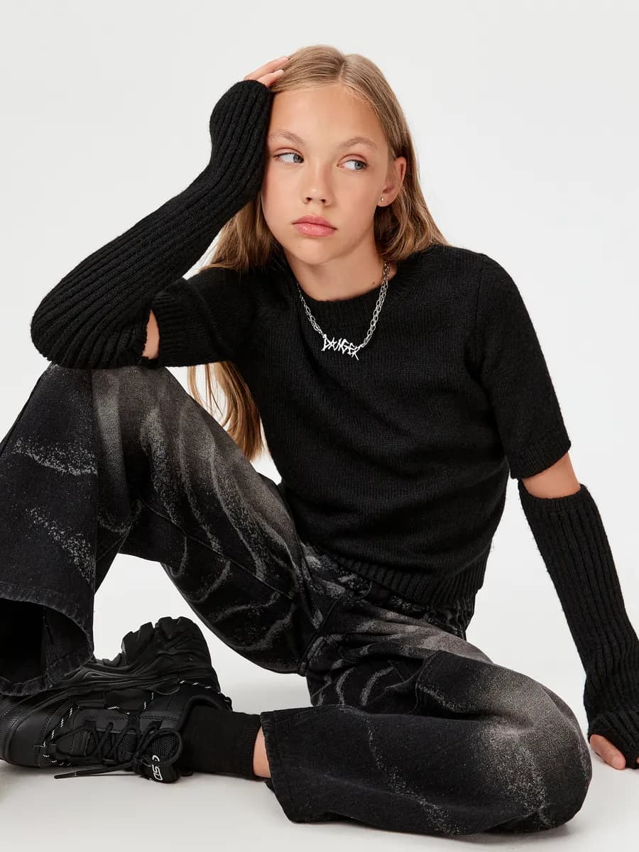 Дизайнерский джемпер со съемными гетрами Только Онлайн