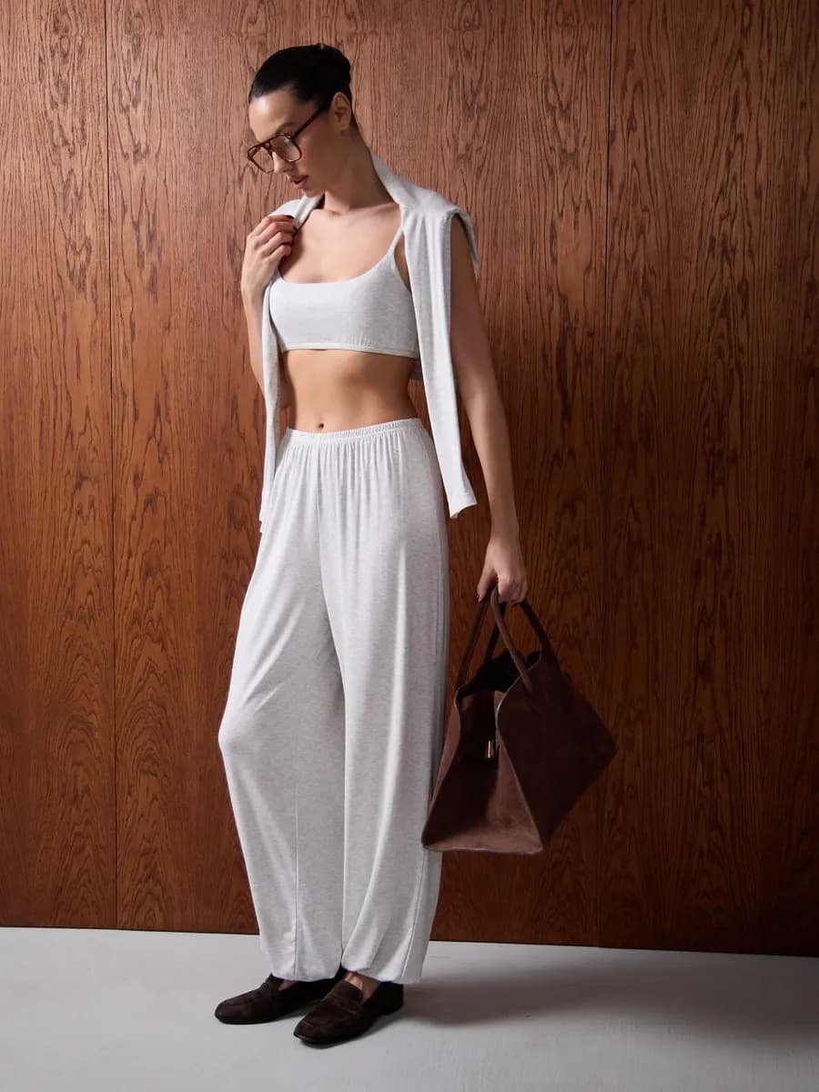 брюки джоггеры широкие на резинке тонкие оверсайз домашние