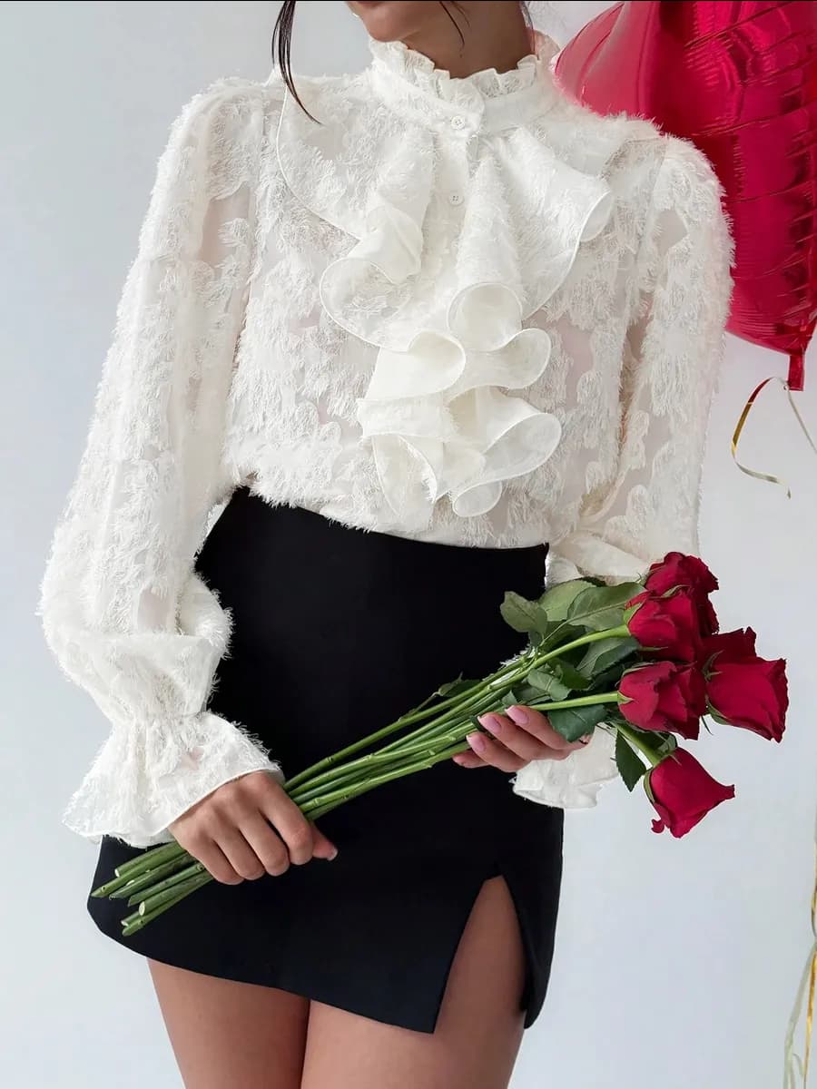 Блузка нарядная прозрачная - фото 1