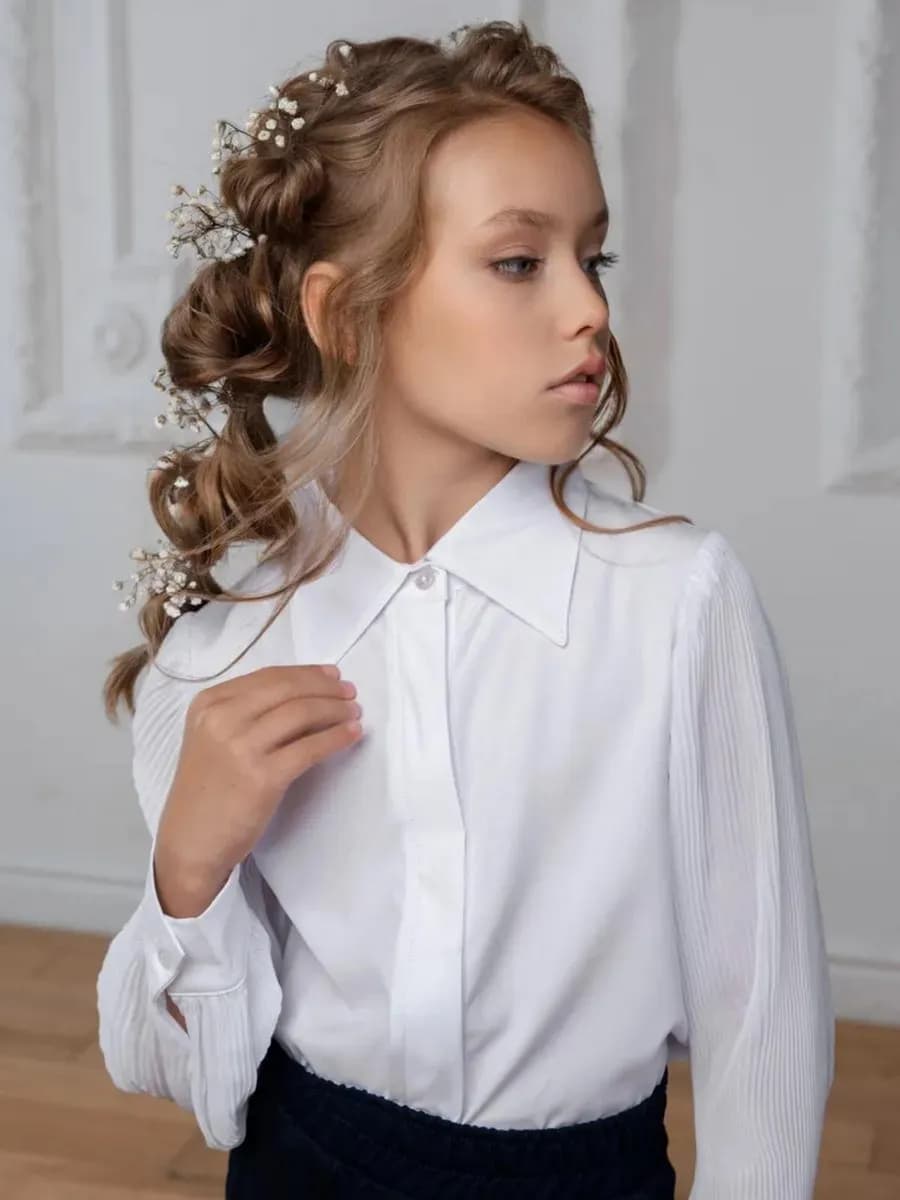 Блузка рубашка школьная нарядная