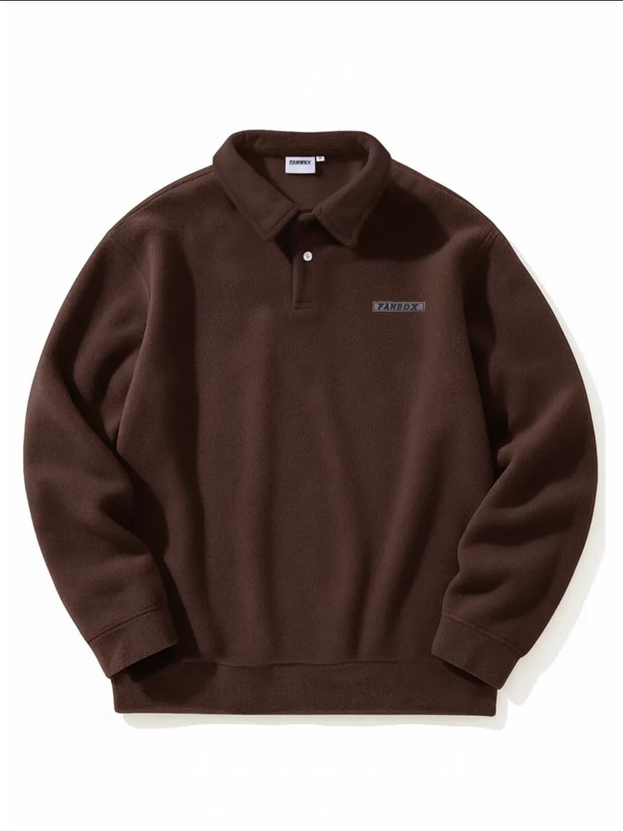 Свитшот поло флисовый оверсайз - фото 1