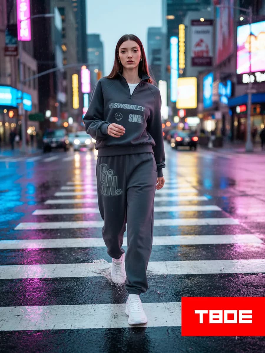 Свитшот с высоким горлом и принтом Smiley