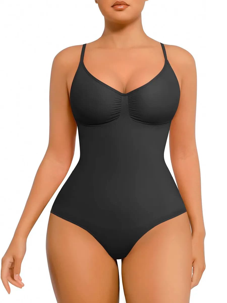 Боди на бретелях утягивающее