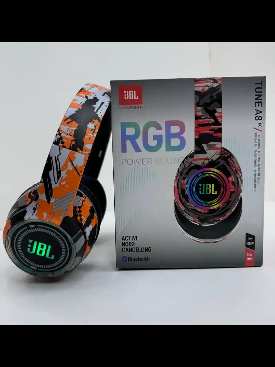 Беспроводные большие детские наушники JBL 360 с подсветкой