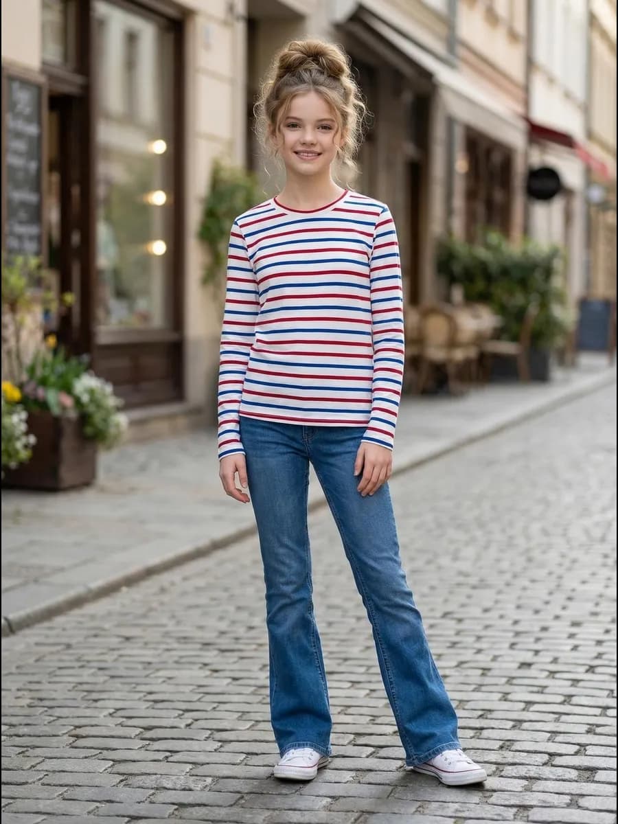 Лонгслив детский в полоску с длинным рукавом