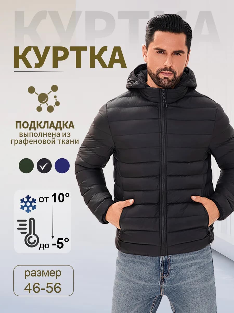 Куртка демисезонная с капюшоном утепленная