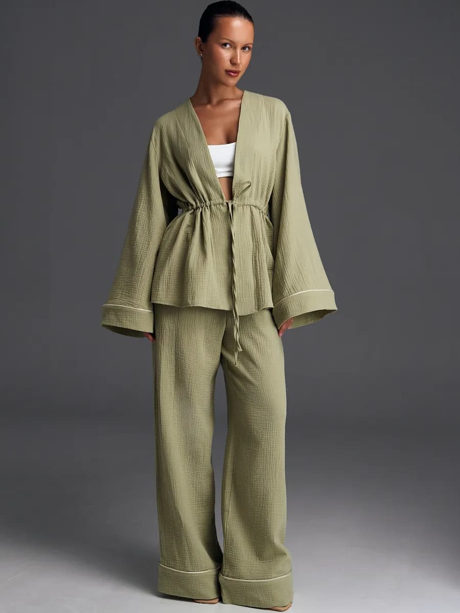 Костюм пижамный со штанами муслин