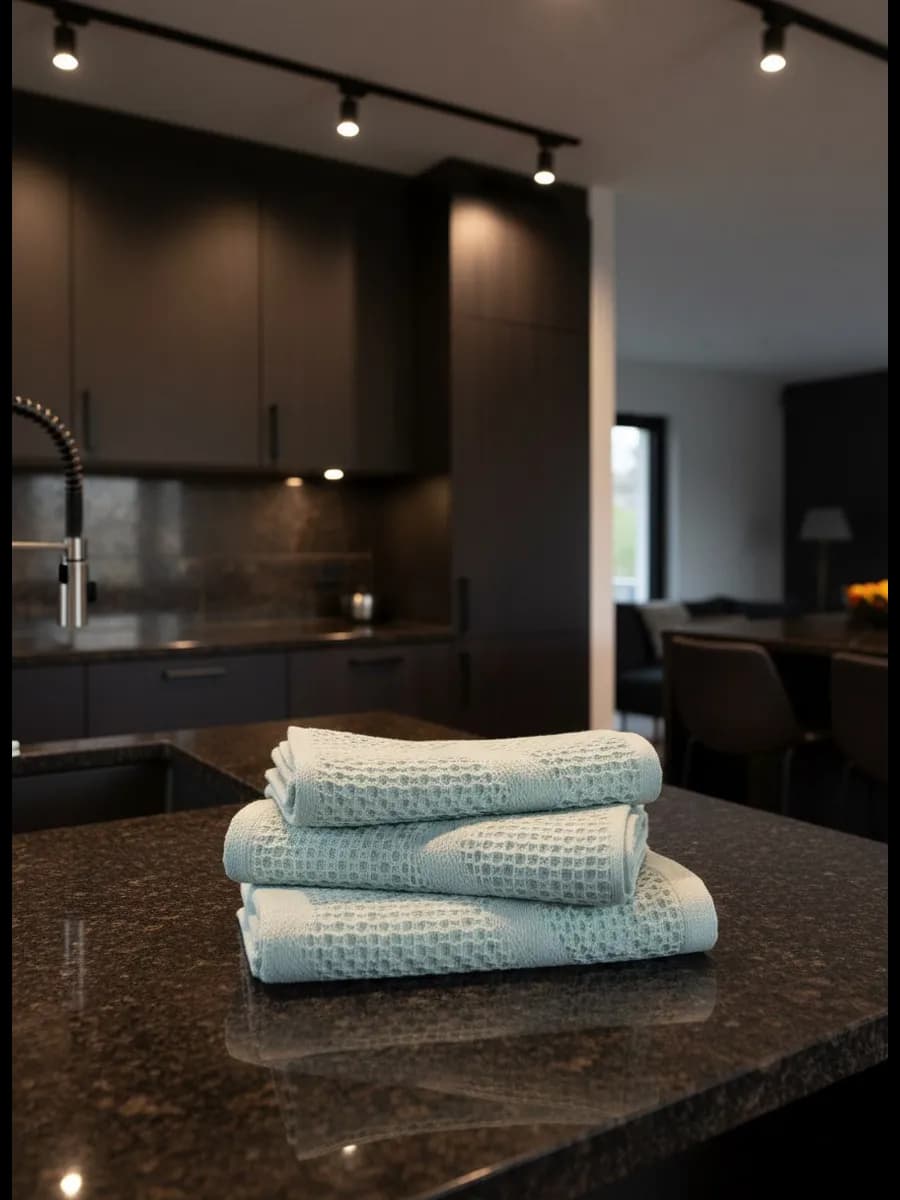 Набор вафельных кухонных полотенец 3 штуки 30х50 см