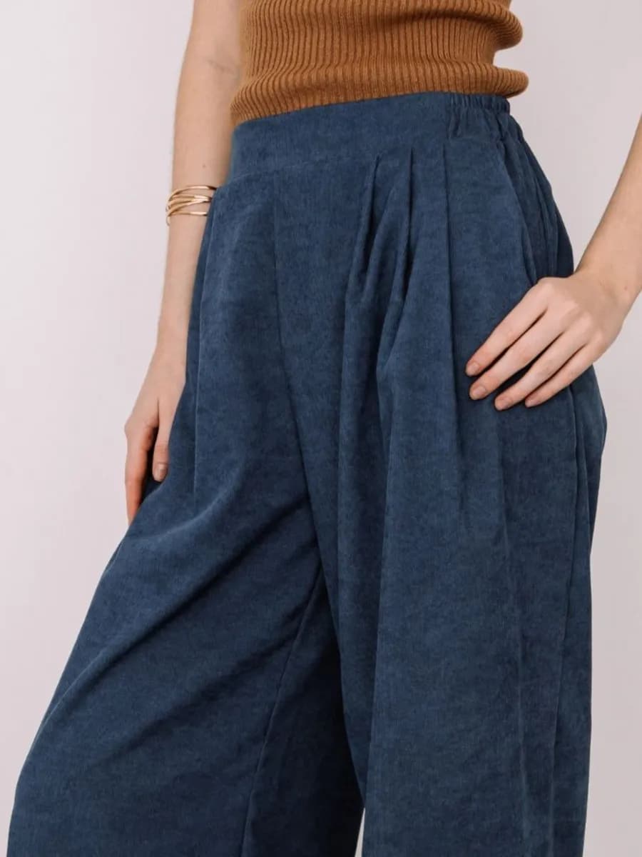 Брюки палаццо вельветовые - фото 1