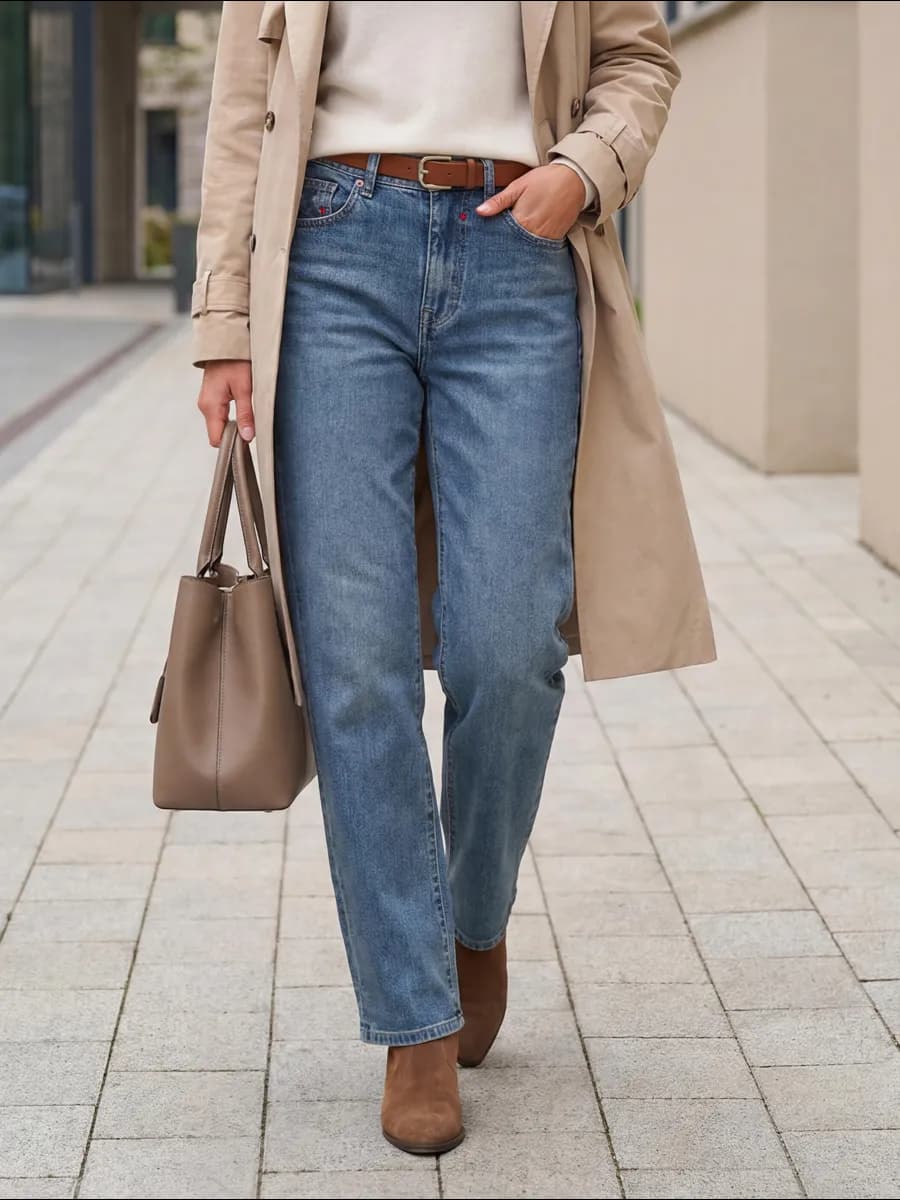 джинсы широкие прямые классические со стразами