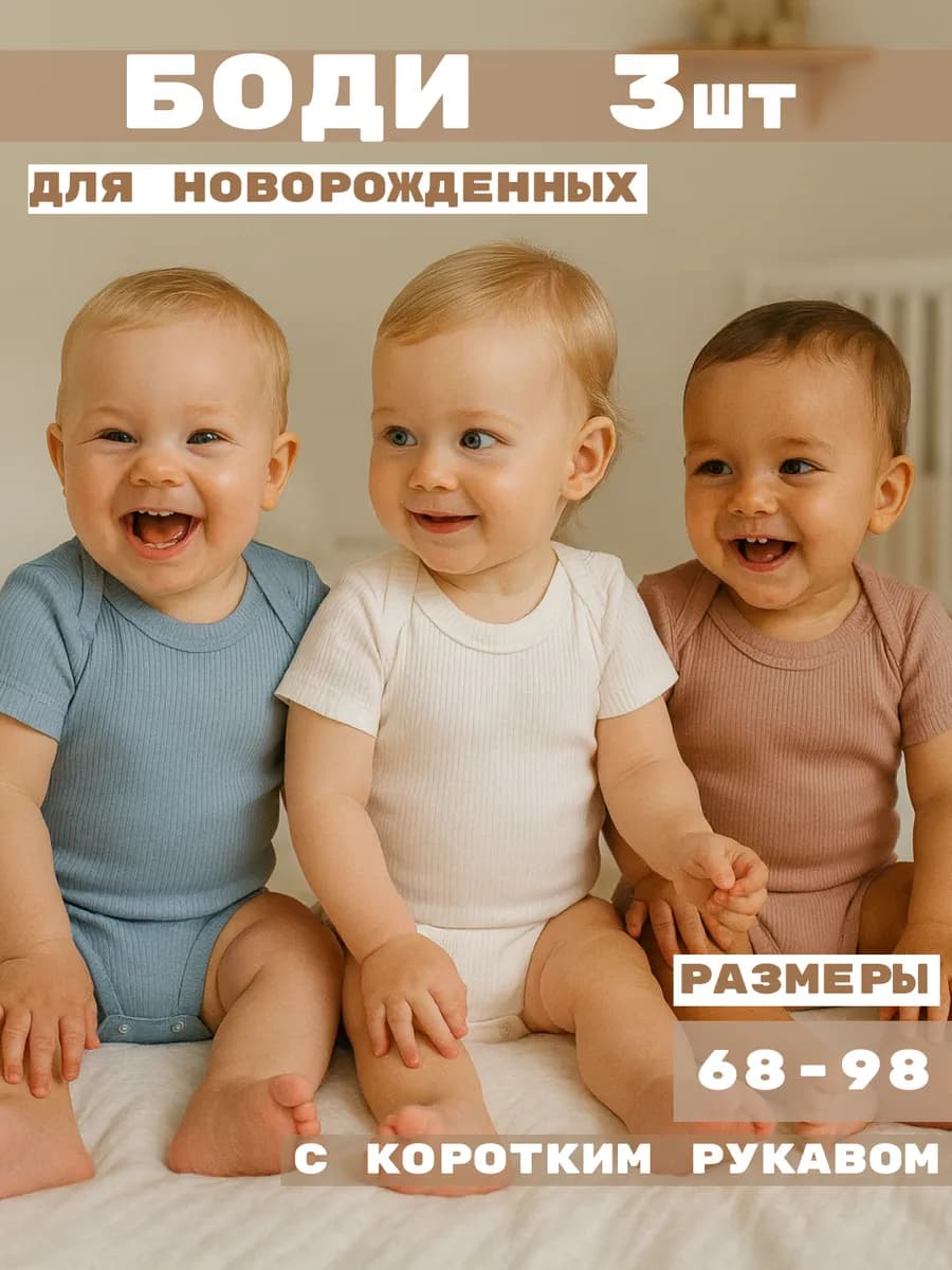 Боди для новорожденных с коротким рукавом