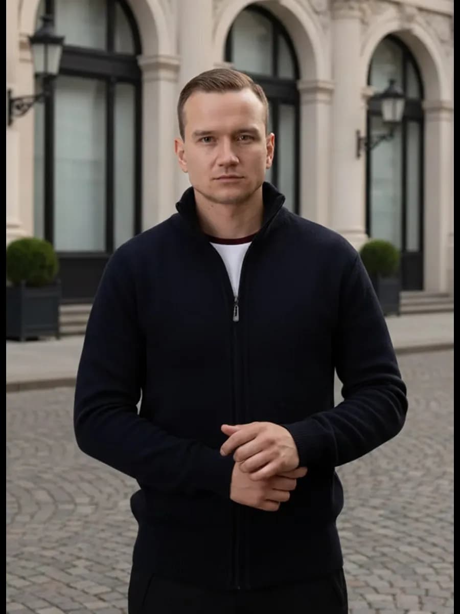 Кардиган на молнии вязаный джемпер