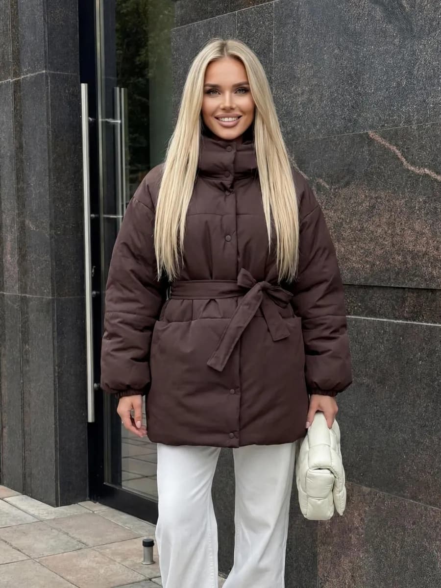 Куртка демисезонная с капюшоном удлиненная