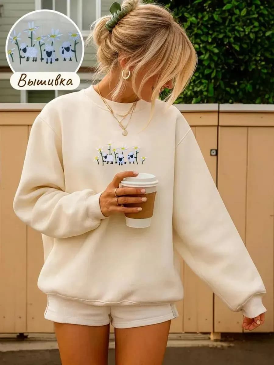 Свитшот женский оверсайз - фото 1