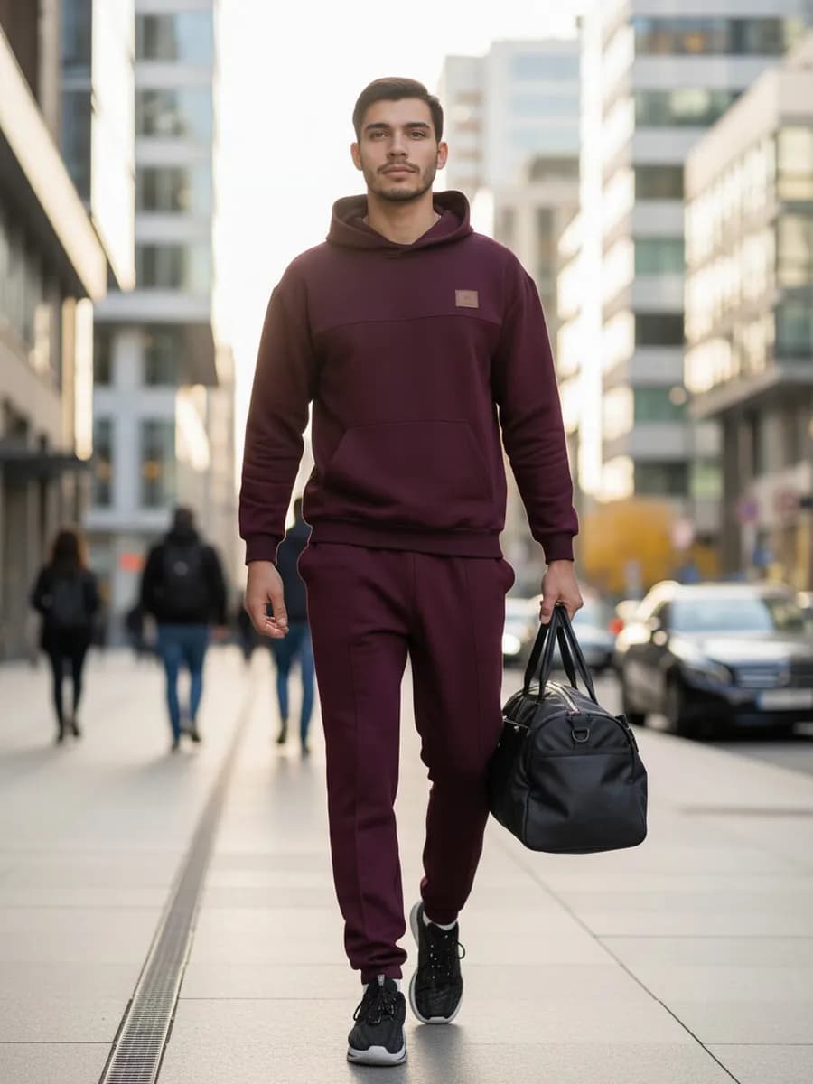 Костюм спортивный с капюшоном без начеса больших размеров