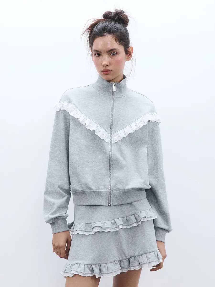 Худи-олимпийка с оборками