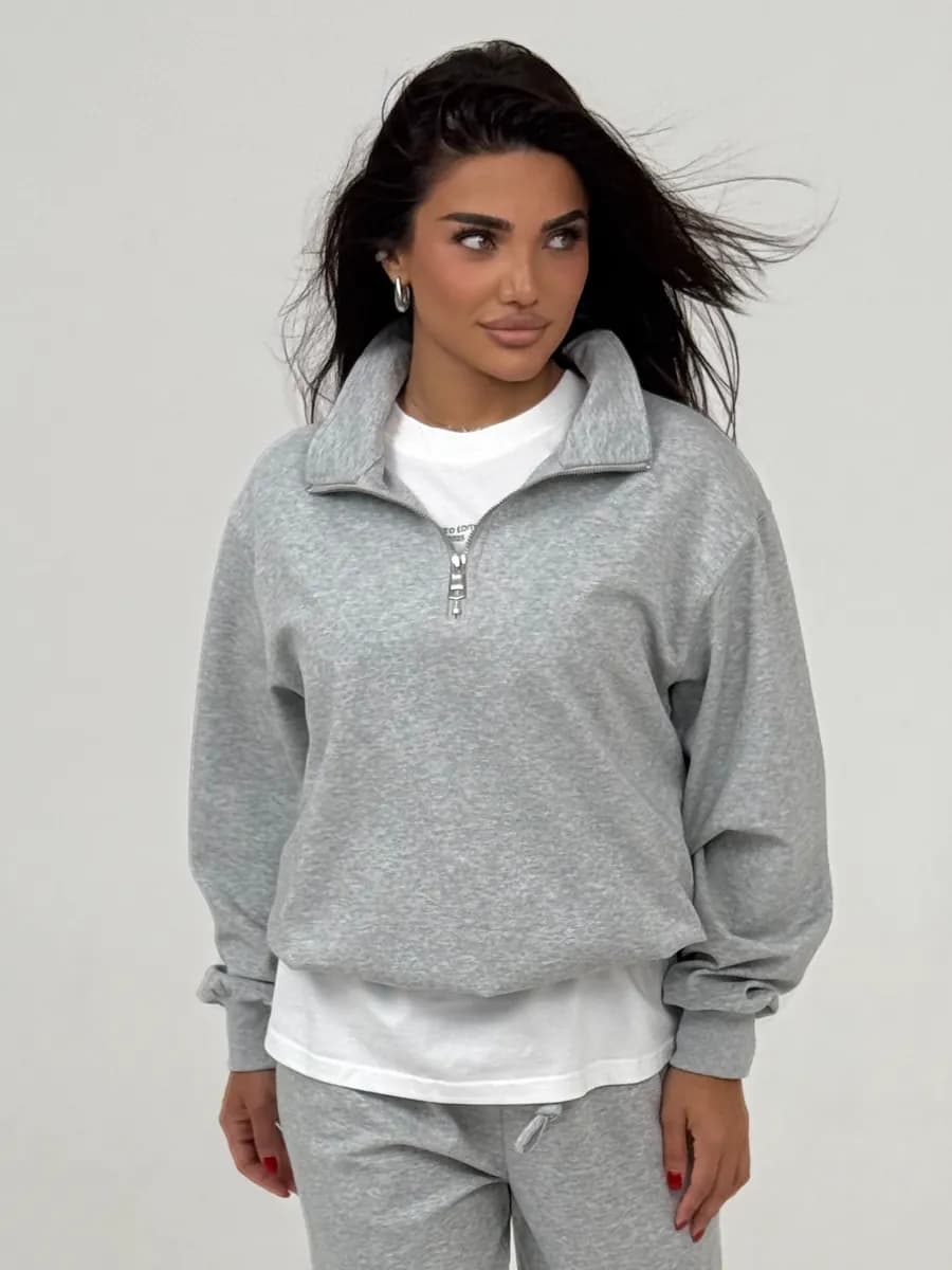 Свитшот на молнии полузамок без начеса