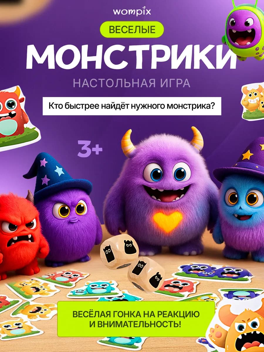 Настольная игра для детей "Весёлые монстрики"