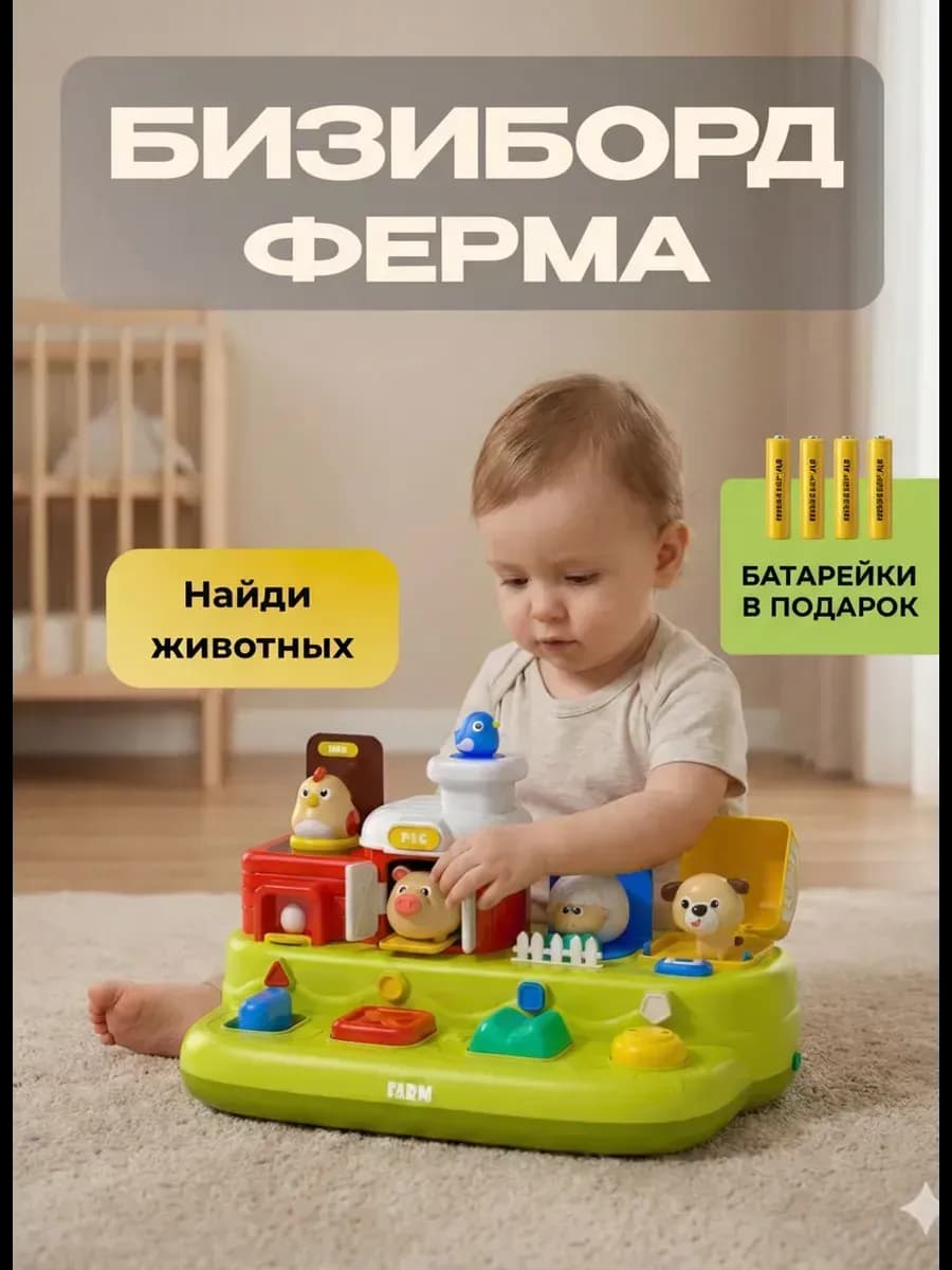 Развивающая игрушка для малышей бизиборд