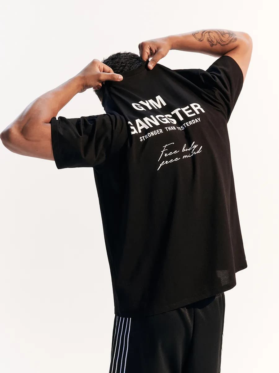 Футболка спортивная из сетки с принтом