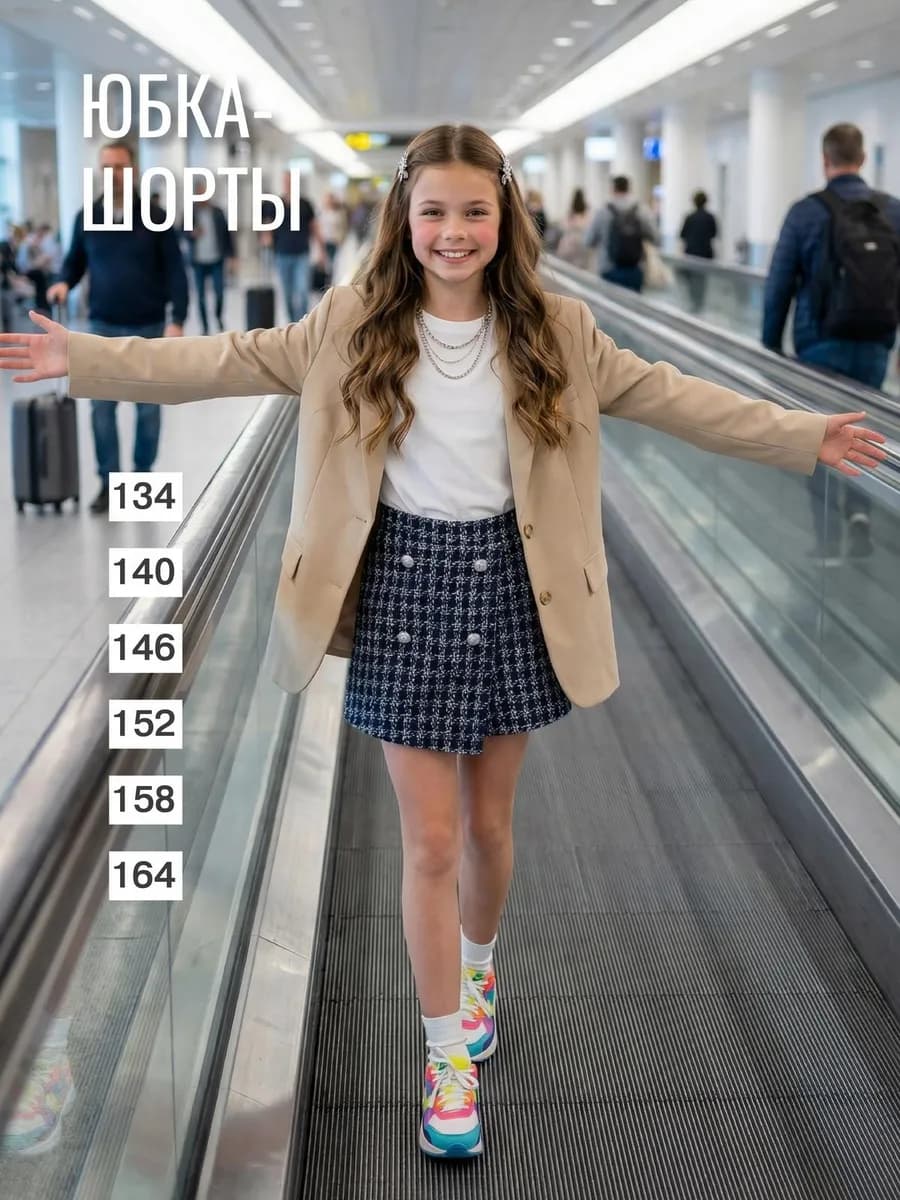 Юбка шорты твидовая нарядная детская