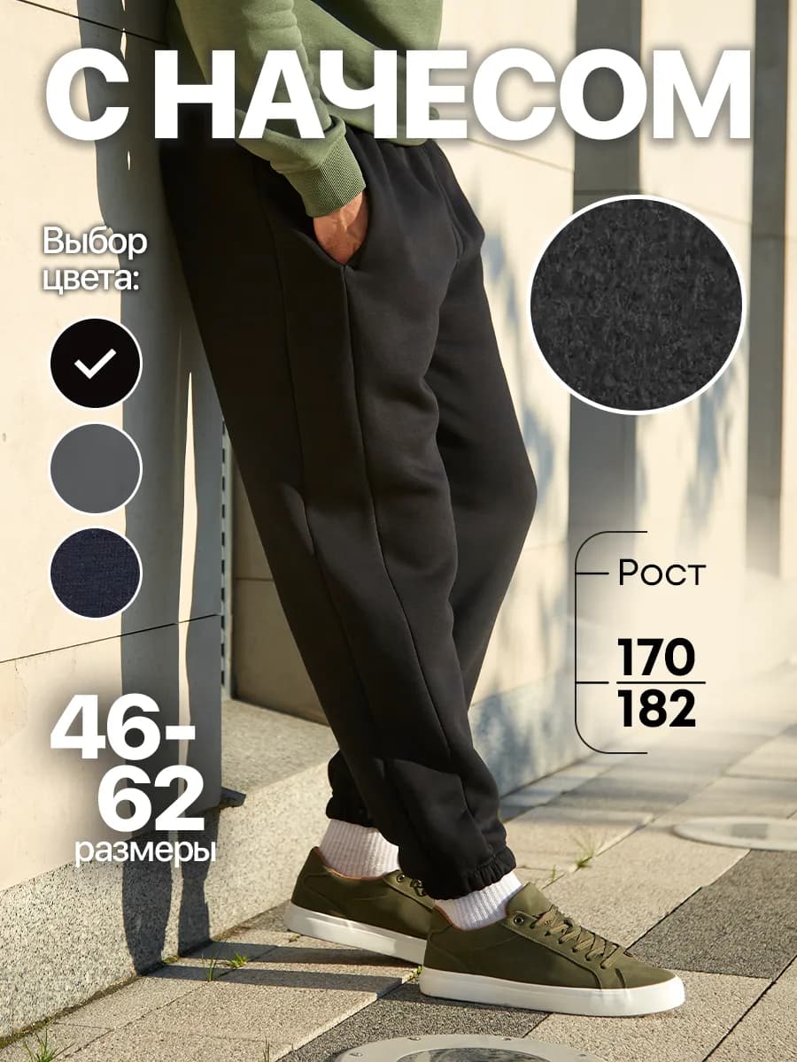 Штаны спортивные джоггеры с начесом