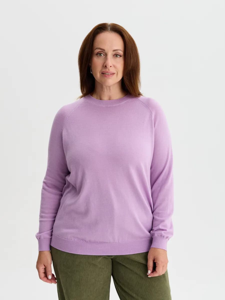 Джемпер plus size тонкой вязки с кашемиром