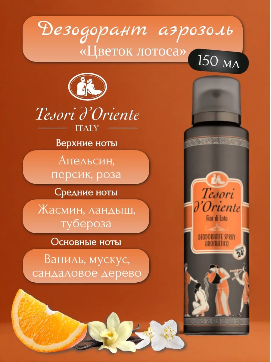 Tesori d'Oriente Дезодорант аэрозоль "Цветок лотоса" 150 мл