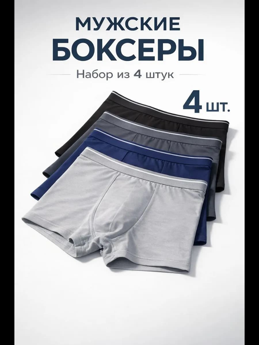 Трусы мужские боксеры набор 4 шт